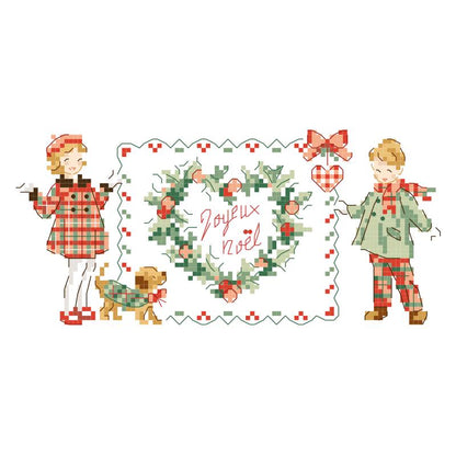 La botte ”Noël écossais”(スコットランドのクリスマスブーツ) クリスマス飾りクロスステッチキット VERONIQUE ENGINGER(ヴェロニク・アンジャンジェ)デザイン クロスステッチキット