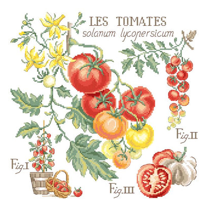 "Etude aux Tomates" (トマトのエチュード) 壁掛け 野菜 シリーズ VERONIQUE ENGINGER(ヴェロニク・アンジャンジェ)デザイン クロスステッチキット