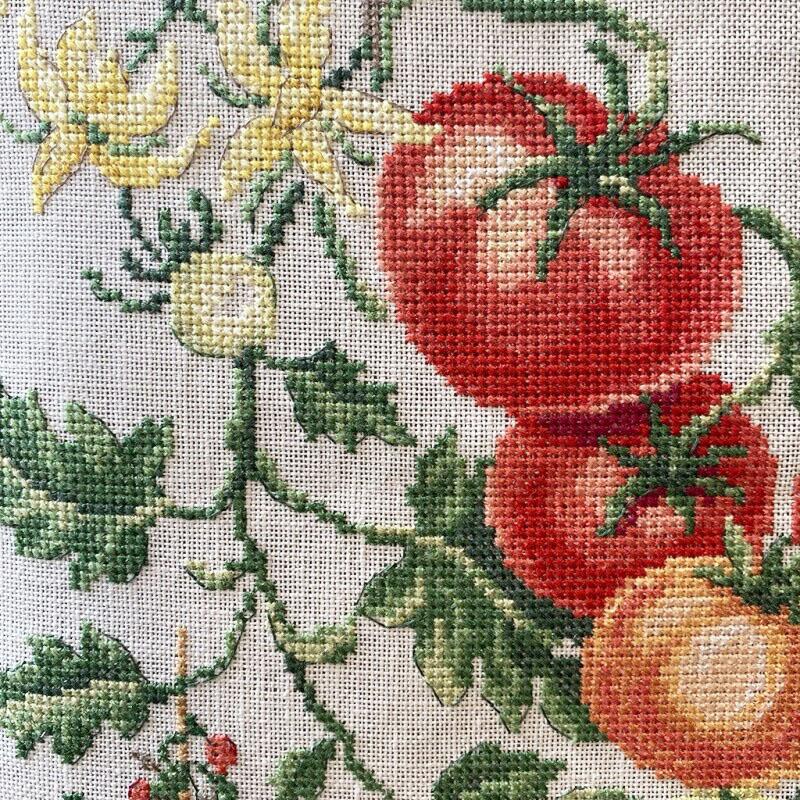 "Etude aux Tomates" (トマトのエチュード) 壁掛け 野菜 シリーズ VERONIQUE ENGINGER(ヴェロニク・アンジャンジェ)デザイン クロスステッチキット