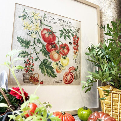 "Etude aux Tomates" (トマトのエチュード) 壁掛け 野菜 シリーズ VERONIQUE ENGINGER(ヴェロニク・アンジャンジェ)デザイン クロスステッチキット