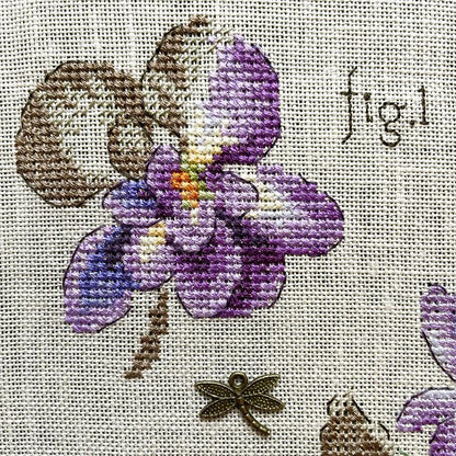 "Étude à la violette" (スミレの研究) 壁掛け お花 シリーズ VERONIQUE ENGINGER(ヴェロニク・アンジャンジェ)デザイン クロスステッチキット