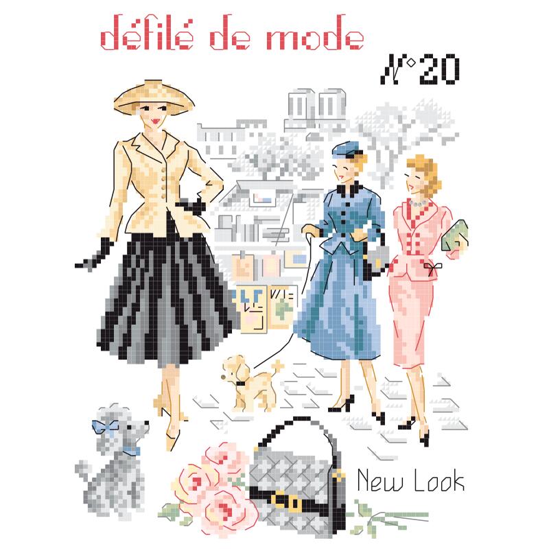 【Define de mode No.20 "New Look"】モード20(ニュールック) クロスステッチ図案 VERONIQUE ENGINGER(ヴェロニク・アンジャンジェ)デザイン