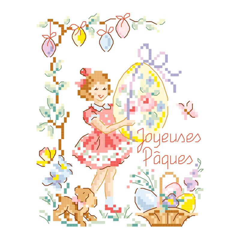 "Joyeuses Pâques"(ハッピーイースター) クロスステッチ図案 VERONIQUE ENGINGER(ヴェロニク・アンジャンジェ)デザイン