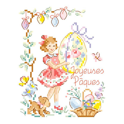 "Joyeuses Pâques"(ハッピーイースター) クロスステッチ図案 VERONIQUE ENGINGER(ヴェロニク・アンジャンジェ)デザイン