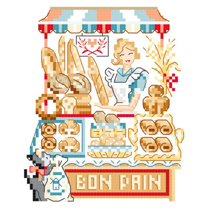 "La marchande de baguette"(パン屋さん) クロスステッチ図案 VERONIQUE ENGINGER(ヴェロニク・アンジャンジェ)デザイン