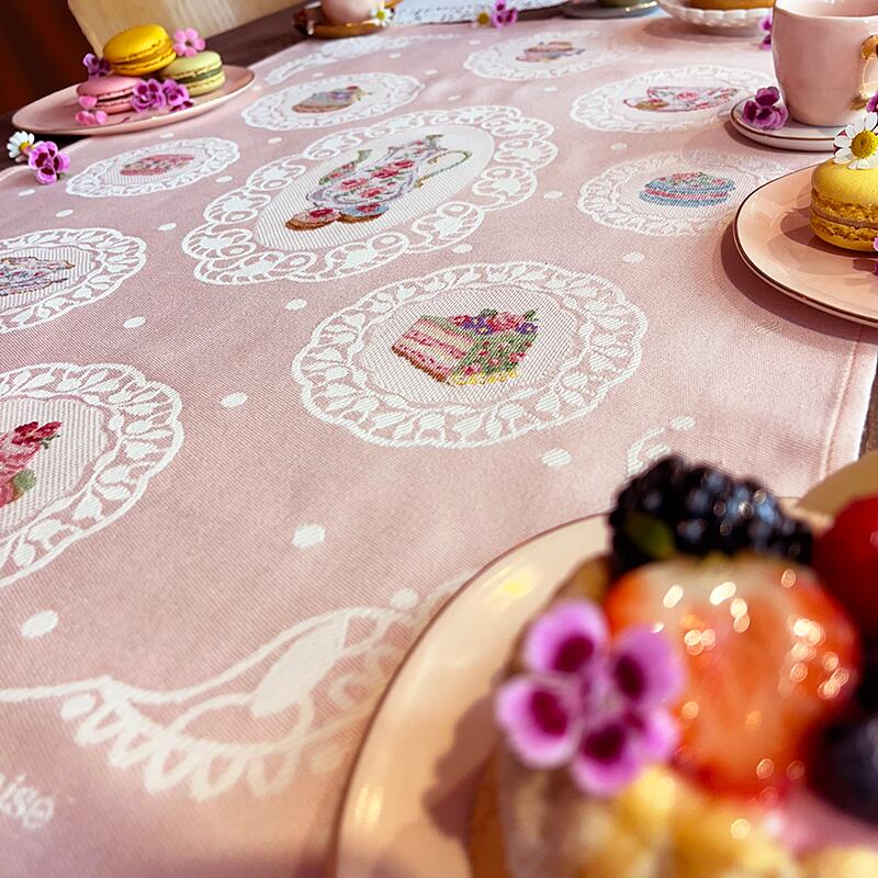 ”Rose thé tea towel”(ローズ ティータオル) トルションキット VERONIQUE ENGINGER(ヴェロニク・アンジャンジェ)デザイン クロスステッチキット