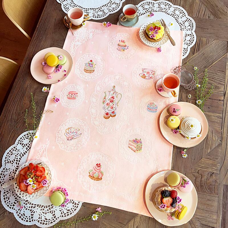 ”Rose thé tea towel”(ローズ ティータオル) トルションキット VERONIQUE ENGINGER(ヴェロニク・アンジャンジェ)デザイン クロスステッチキット